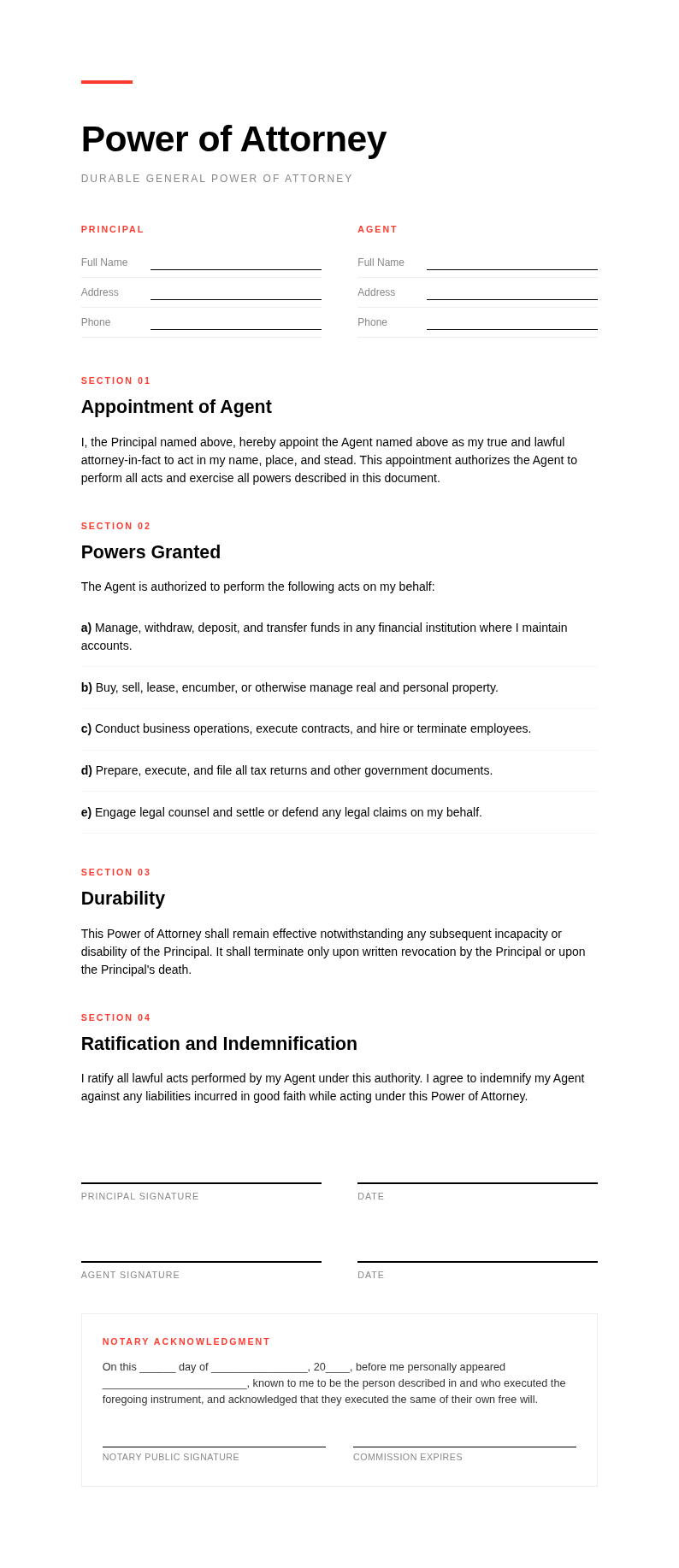 Modern Minimal Power of Attorney